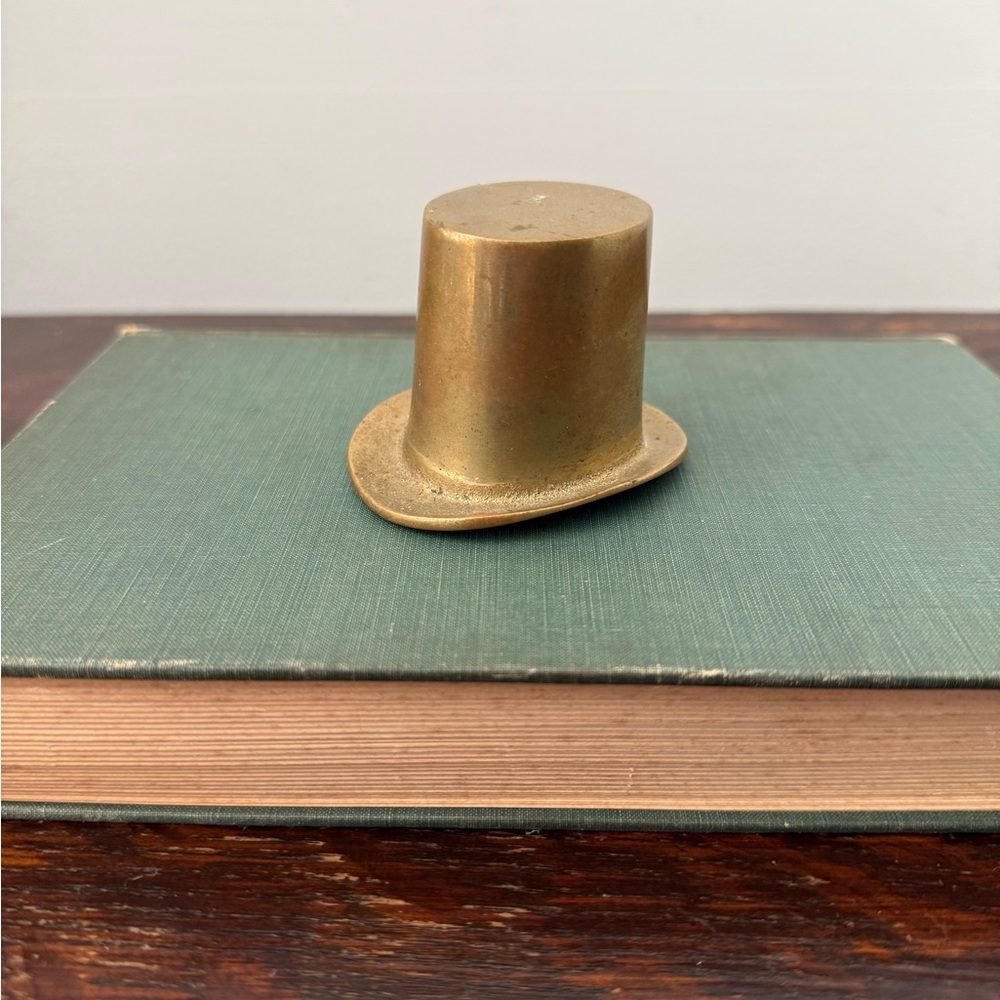 Vintage Brass Top Hat Paperweight